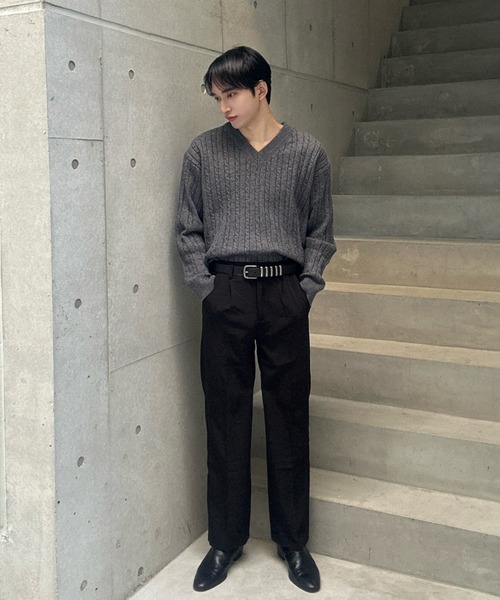 Otte(オッテ)の「Vネックグレーニット(ニット/セーター・メンズ・グレー・LARGE/X-LARGE/MEDIUM/XX-LARGE)」の5枚目の写真