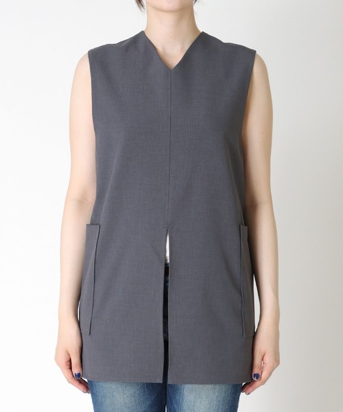 TITE IN THE STORE（ティテ　インザ　ストア）の「【前後2WAY】ノースリーブジレブラウス（シャツ/ブラウス・レディース・チャコールグレー/ブラック・38）」の10枚目の写真