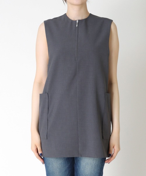TITE IN THE STORE（ティテ　インザ　ストア）の「【前後2WAY】ノースリーブジレブラウス（シャツ/ブラウス・レディース・チャコールグレー/ブラック・38）」の17枚目の写真