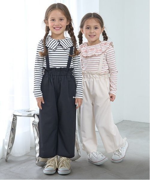 セール】【前後どっちでもOK!】衿つき長袖Tシャツ（Tシャツ/カットソー