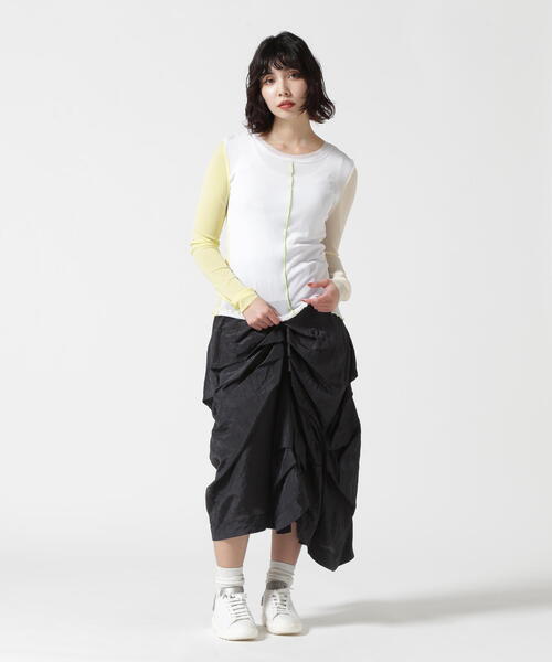 AULA AILA(アウラアイラ)の「AULA AILA/アウラアイラ/別注チュールカラーブロックインナー(Tシャツ/カットソー・レディース・ブラック/ホワイト・0)」の10枚目の写真