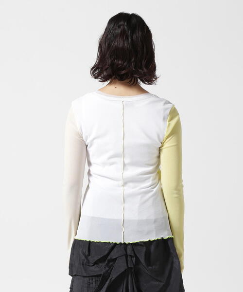 AULA AILA(アウラアイラ)の「AULA AILA/アウラアイラ/別注チュールカラーブロックインナー(Tシャツ/カットソー・レディース・ブラック/ホワイト・0)」の12枚目の写真