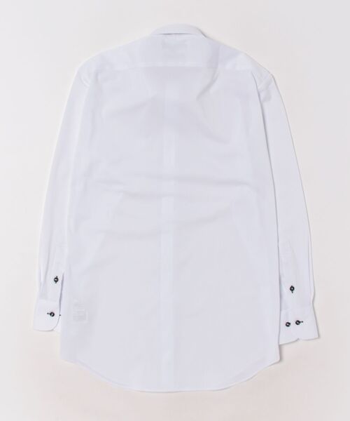 m.f.editorial（エムエフエディトリアル）の「【ストレッチ ノーアイロン 吸水速乾】m.f.エディトリアル メンズ ボタンダウン ビジネスドレス 長袖ニットシャツ（シャツ/ブラウス・メンズ・ホワイト・首回り39cm-裄丈80cm/首回り41cm-裄丈82cm/首回り43cm-裄丈82cm/首回り39cm-裄丈84cm/首回り41cm-裄丈86cm/首回り37cm-裄丈80cm/首回り43cm-裄丈86cm）」の3枚目の写真