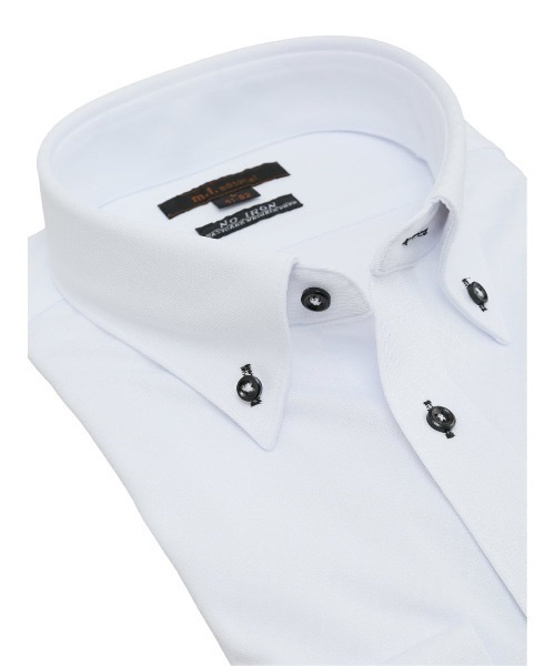 m.f.editorial（エムエフエディトリアル）の「【ストレッチ ノーアイロン 吸水速乾】m.f.エディトリアル メンズ ボタンダウン ビジネスドレス 長袖ニットシャツ（シャツ/ブラウス・メンズ・ホワイト・首回り39cm-裄丈80cm/首回り41cm-裄丈82cm/首回り43cm-裄丈82cm/首回り39cm-裄丈84cm/首回り41cm-裄丈86cm/首回り37cm-裄丈80cm/首回り43cm-裄丈86cm）」の7枚目の写真