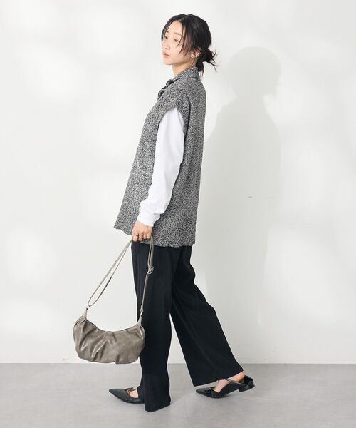 CRAFT STANDARD BOUTIQUE（クラフトスタンダードブティック）の「モールニットジップベスト（ベスト・レディース・ブラック/ベージュ・FREE）」の10枚目の写真