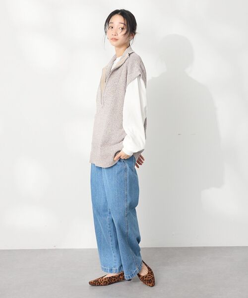 CRAFT STANDARD BOUTIQUE（クラフトスタンダードブティック）の「モールニットジップベスト（ベスト・レディース・ブラック/ベージュ・FREE）」の16枚目の写真