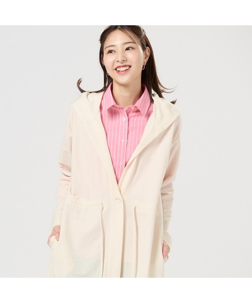 TOKYO SHIRTS(トウキョウシャツ)の「アウター ピケフードモッズコート ネイビー レディース(モッズコート・レディース・カーキ/ネイビー/ベージュ・M/L)」の2枚目の写真