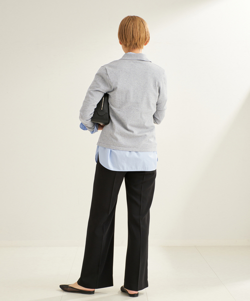 plage（プラージュ）の「Collar Knit カーディガン（カーディガン/ボレロ・レディース・チャコールグレー/ベージュ・FREE）」の4枚目の写真