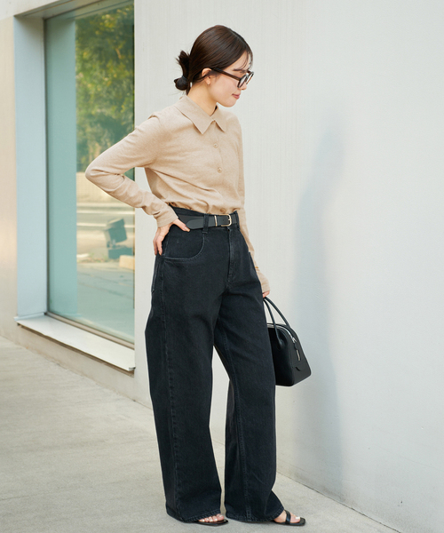 plage（プラージュ）の「Collar Knit カーディガン（カーディガン/ボレロ・レディース・チャコールグレー/ベージュ・FREE）」の15枚目の写真