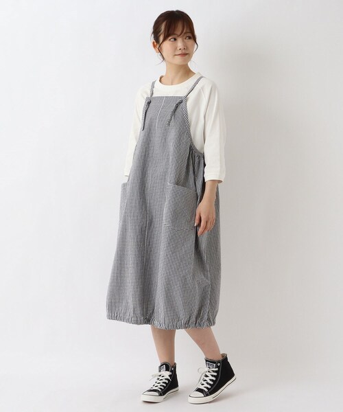 one'sterrace(ワンズテラス)の「肩紐 裾ゴム入りバルーンワンピース(ワンピース・レディース・グレー系その他7/アイボリー系8・02)」の15枚目の写真