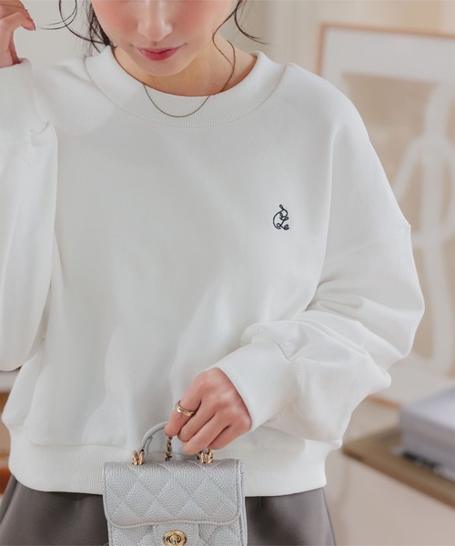 低身長向けサイズ ] 胸元刺繍ベーシックスウェット（スウェット