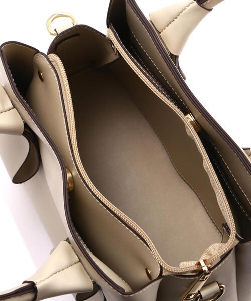 EDIT COLOGNE（エディットコロン）の「ダブルリボントートバッグ（ショルダーバッグ・レディース・ベージュ/ブラック/ブルー・ﾌﾘ-）」の12枚目の写真