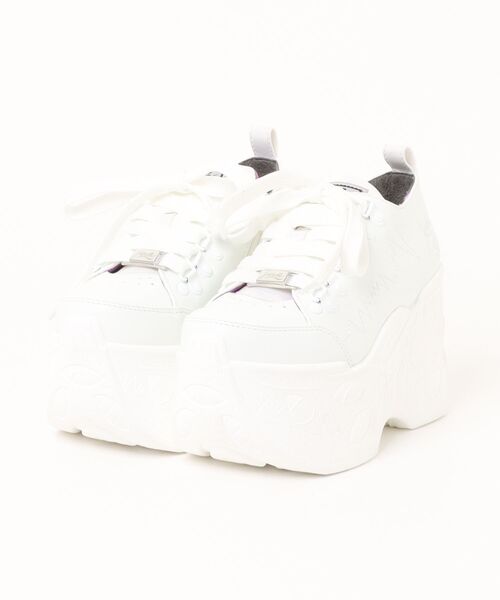 YOSUKE（ヨースケ）の「「YOSUKE/ヨースケ」厚底レースアップスニーカー（スニーカー・レディース・ブラック/ブラック×グリーン/ブラック×パープル/ホワイト・22.5/23/23.5/24/24.5/25）」の2枚目の写真