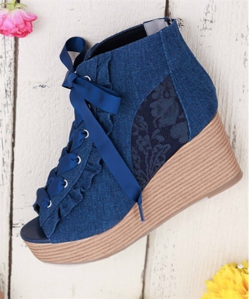 axes femme（アクシーズファム）の「レースアップブーサン（サンダル・レディース・ブラック/ベージュ/インディゴブルー・MEDIUM/LARGE）」の3枚目の写真