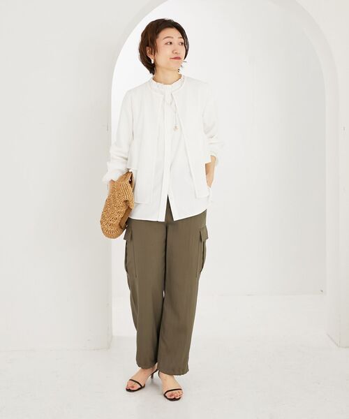 le.coeur blanc（ルクールブラン）の「《大人気マストアイテム！》カラミタンブラーフリルブルゾン（その他トップス・レディース・ブラック/オフホワイト/ベージュ・38）」の4枚目の写真