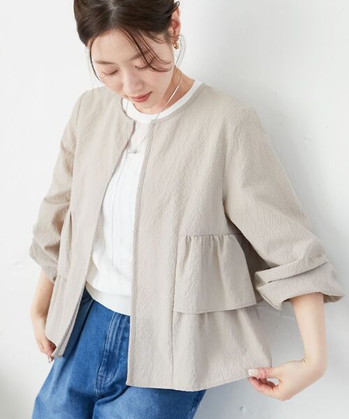 le.coeur blanc（ルクールブラン）の「《大人気マストアイテム！》カラミタンブラーフリルブルゾン（その他トップス・レディース・ブラック/オフホワイト/ベージュ・38）」の9枚目の写真