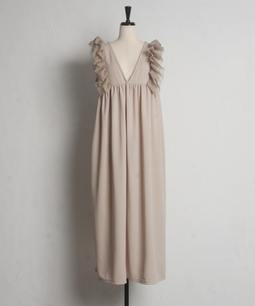 tocco closet(トッコ クローゼット)の「【ZOZO限定】重ねチュールフリルジャンパースカート(ジャンパースカート・レディース・ブラック/グレイッシュベージュ/ドット・M)」の21枚目の写真