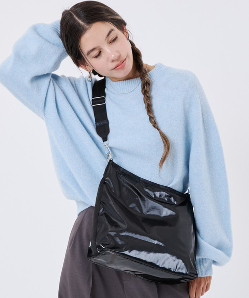 MEDIUM ZIP SHOULDER ブラックシャイン（ショルダーバッグ