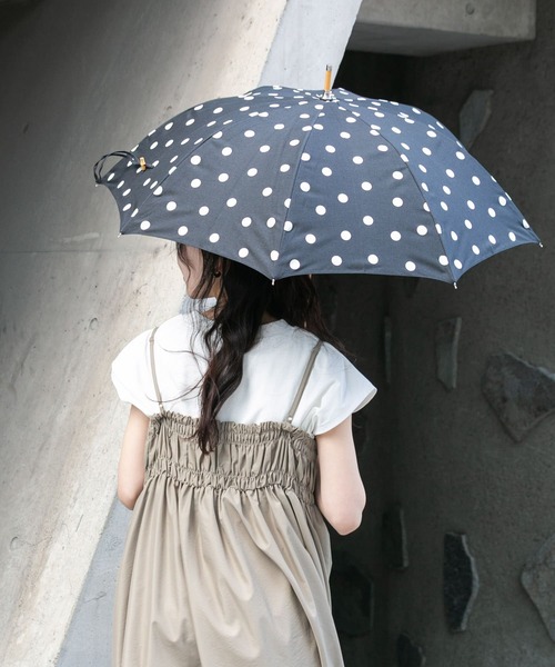 SMELLY（スメリー）の「because　ドットバンブー長傘（長傘・レディース・ブラック/アイボリー・FREE）」の3枚目の写真