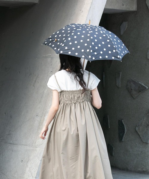 SMELLY（スメリー）の「because　ドットバンブー長傘（長傘・レディース・ブラック/アイボリー・FREE）」の4枚目の写真