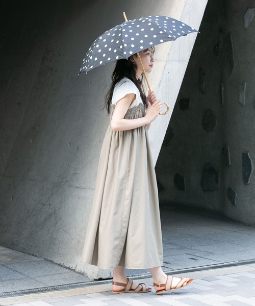 SMELLY（スメリー）の「because　ドットバンブー長傘（長傘・レディース・ブラック/アイボリー・FREE）」の6枚目の写真