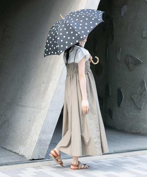 SMELLY（スメリー）の「because　ドットバンブー長傘（長傘・レディース・ブラック/アイボリー・FREE）」の7枚目の写真