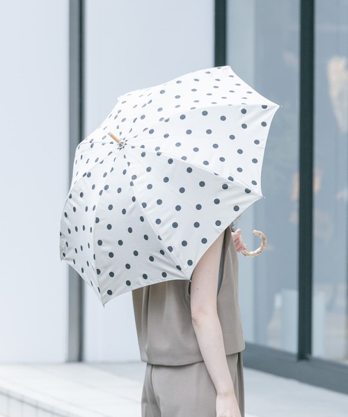 SMELLY（スメリー）の「because　ドットバンブー長傘（長傘・レディース・ブラック/アイボリー・FREE）」の9枚目の写真