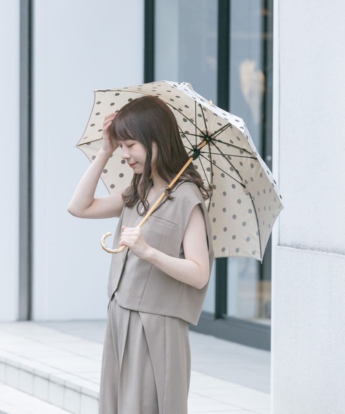 SMELLY（スメリー）の「because　ドットバンブー長傘（長傘・レディース・ブラック/アイボリー・FREE）」の10枚目の写真