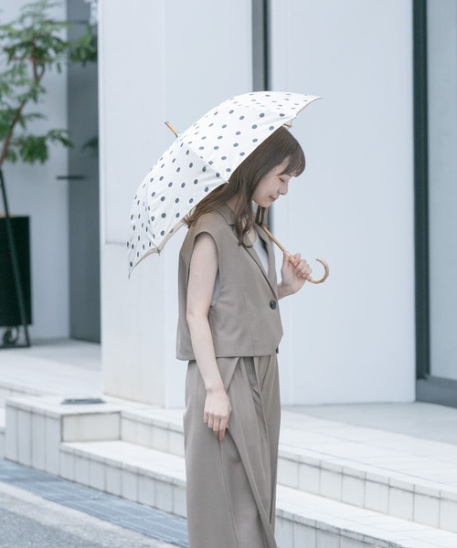 SMELLY（スメリー）の「because　ドットバンブー長傘（長傘・レディース・ブラック/アイボリー・FREE）」の11枚目の写真