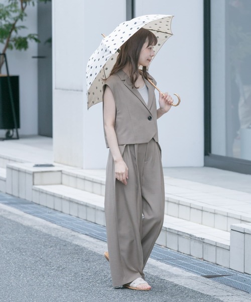 SMELLY（スメリー）の「because　ドットバンブー長傘（長傘・レディース・ブラック/アイボリー・FREE）」の12枚目の写真