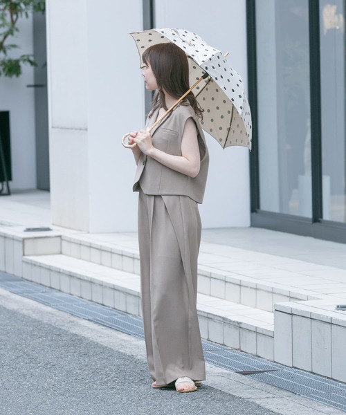 SMELLY（スメリー）の「because　ドットバンブー長傘（長傘・レディース・ブラック/アイボリー・FREE）」の13枚目の写真