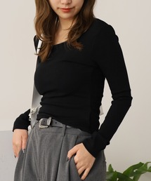 バックリボンクロップドTシャツ 秋物 秋服 2026年秋冬