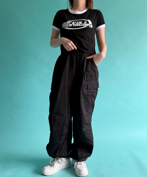 WOND(ウォンド)の「WOND/parvisロゴリンガーT(Tシャツ/カットソー・レディース・ネイビー/アイボリー/ブラック・FREE)」の11枚目の写真