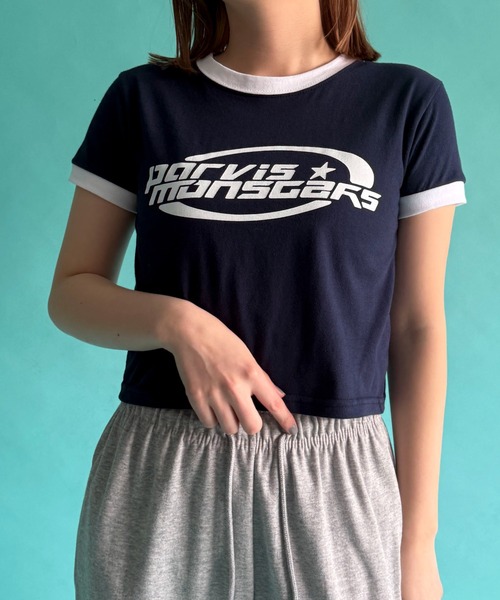 WOND(ウォンド)の「WOND/parvisロゴリンガーT(Tシャツ/カットソー・レディース・ネイビー/アイボリー/ブラック・FREE)」の13枚目の写真