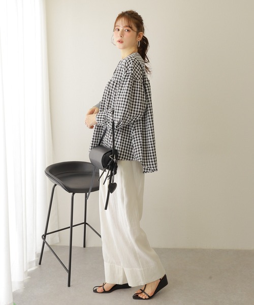 トップス eaphi CHECK ASYMMETRY BLOUSE eaphi CHECK ASYMMETRY BLOUSE