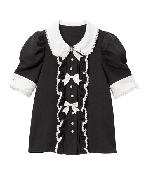 DearMyLove（ディアマイラブ）の「マトンスリーブブラウス（シャツ/ブラウス・レディース・ホワイト/ライトグレー/ブラック/グレー/ベビーピンク/ボルドー/ホワイト系その他/グレー系その他/ブラック系その他/チャコールグレー/ピンク系その他/レッド系その他・MEDIUM/LARGE/LL/3L）」の4枚目の写真