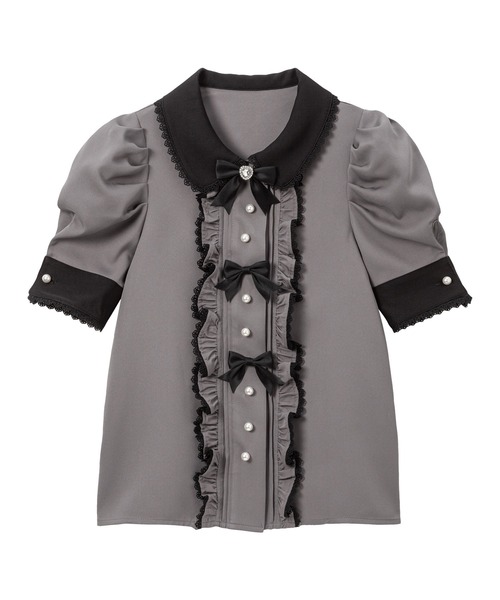 DearMyLove（ディアマイラブ）の「マトンスリーブブラウス（シャツ/ブラウス・レディース・ホワイト/ライトグレー/ブラック/グレー/ベビーピンク/ボルドー/ホワイト系その他/グレー系その他/ブラック系その他/チャコールグレー/ピンク系その他/レッド系その他・MEDIUM/LARGE/LL/3L）」の5枚目の写真