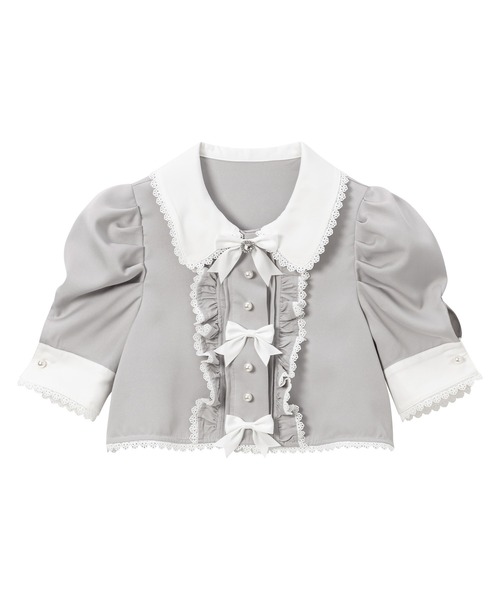 DearMyLove（ディアマイラブ）の「マトンスリーブブラウス（シャツ/ブラウス・レディース・ホワイト/ライトグレー/ブラック/グレー/ベビーピンク/ボルドー/ホワイト系その他/グレー系その他/ブラック系その他/チャコールグレー/ピンク系その他/レッド系その他・MEDIUM/LARGE/LL/3L）」の6枚目の写真