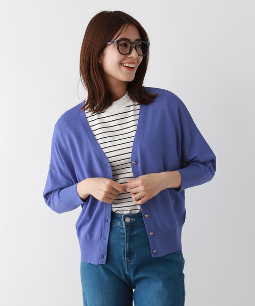 FOUND GOOD(ファウンドグッド)の「COOLニット/Vカーデ7S(ニット/セーター・レディース・ベージュ/ブルー系5/パープル系2/グレー系/アイボリー/ブラック・L/M)」の6枚目の写真