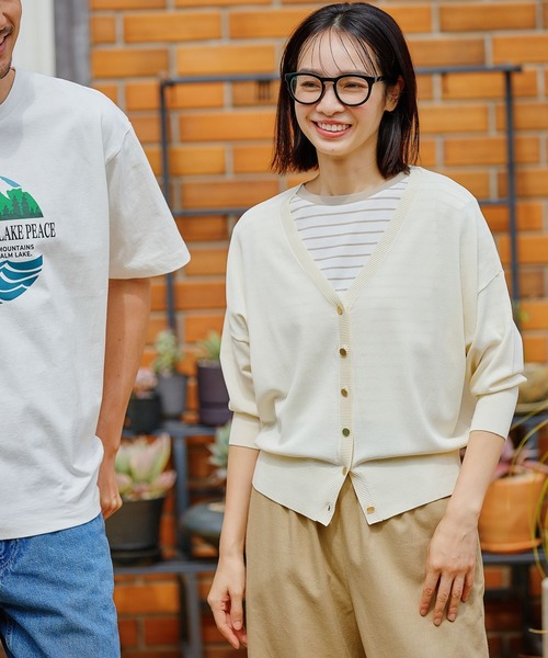 FOUND GOOD(ファウンドグッド)の「COOLニット/Vカーデ7S(ニット/セーター・レディース・ベージュ/ブルー系5/パープル系2/グレー系/アイボリー/ブラック・L/M)」の5枚目の写真