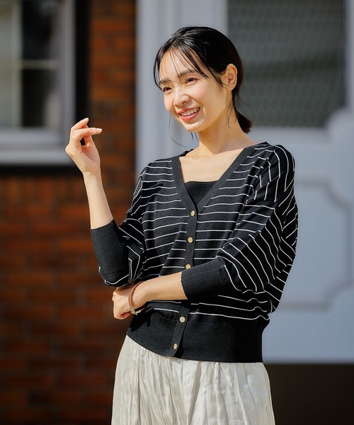 FOUND GOOD(ファウンドグッド)の「COOLニット/Vカーデ7S(ニット/セーター・レディース・ベージュ/ブルー系5/パープル系2/グレー系/アイボリー/ブラック・L/M)」の10枚目の写真