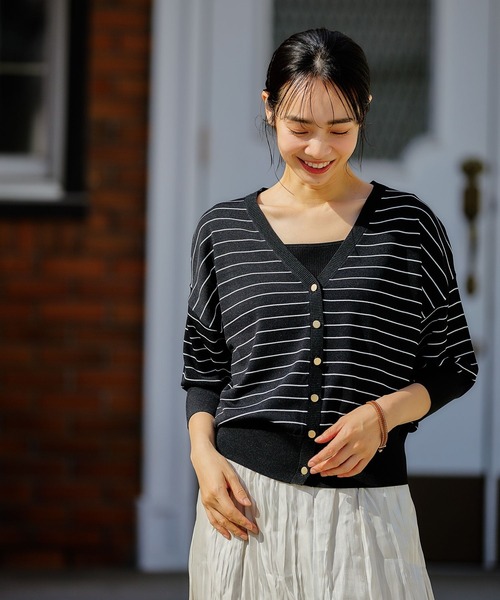 FOUND GOOD(ファウンドグッド)の「COOLニット/Vカーデ7S(ニット/セーター・レディース・ベージュ/ブルー系5/パープル系2/グレー系/アイボリー/ブラック・L/M)」の11枚目の写真