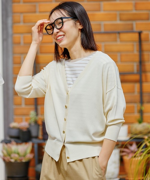 FOUND GOOD(ファウンドグッド)の「COOLニット/Vカーデ7S(ニット/セーター・レディース・ベージュ/ブルー系5/パープル系2/グレー系/アイボリー/ブラック・L/M)」の19枚目の写真