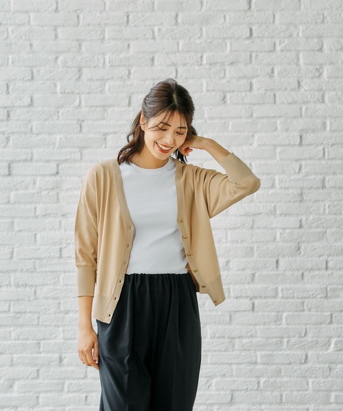 FOUND GOOD(ファウンドグッド)の「COOLニット/Vカーデ7S(ニット/セーター・レディース・ベージュ/ブルー系5/パープル系2/グレー系/アイボリー/ブラック・L/M)」の15枚目の写真