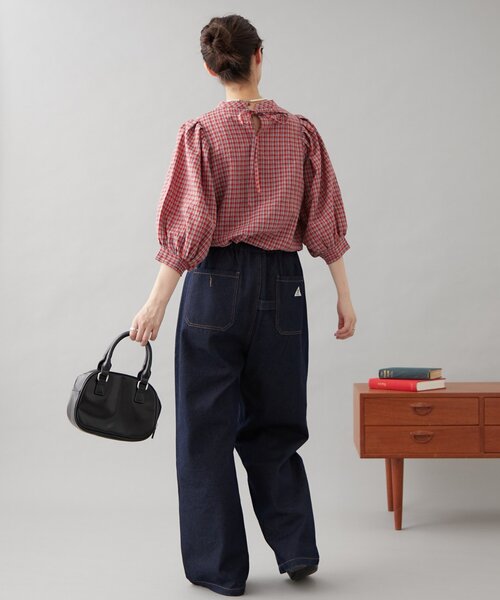 GEVACO(ゲバコ)の「【GEVACO】シアーサッカーギャザースリーブチェック柄ブラウス(シャツ/ブラウス・レディース・ホワイト/ネイビー/レッド・ONE SIZE)」の22枚目の写真