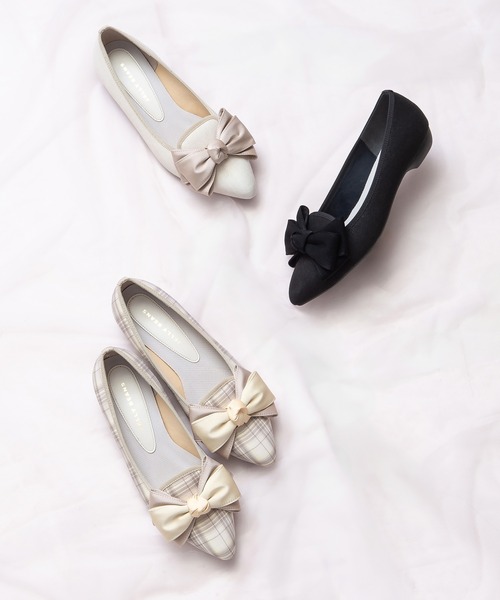 JELLY BEANS（ジェリービーンズ）の「【ひんやりパンプス】リボンオペラモールドソールパンプス【Made in Japan】(125-52113)JELLY BEANS(ジェリービーンズ)（パンプス・レディース・チェック/ブラック/アイボリー・22.5/23/23.5/24/24.5）」の12枚目の写真