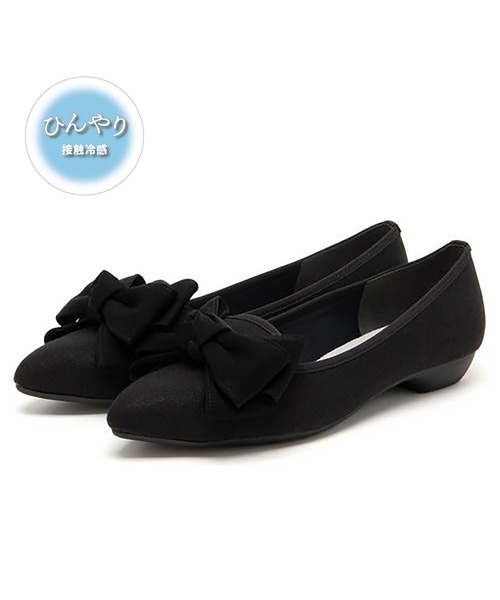 JELLY BEANS（ジェリービーンズ）の「【ひんやりパンプス】リボンオペラモールドソールパンプス【Made in Japan】(125-52113)JELLY BEANS(ジェリービーンズ)（パンプス・レディース・チェック/ブラック/アイボリー・22.5/23/23.5/24/24.5）」の5枚目の写真