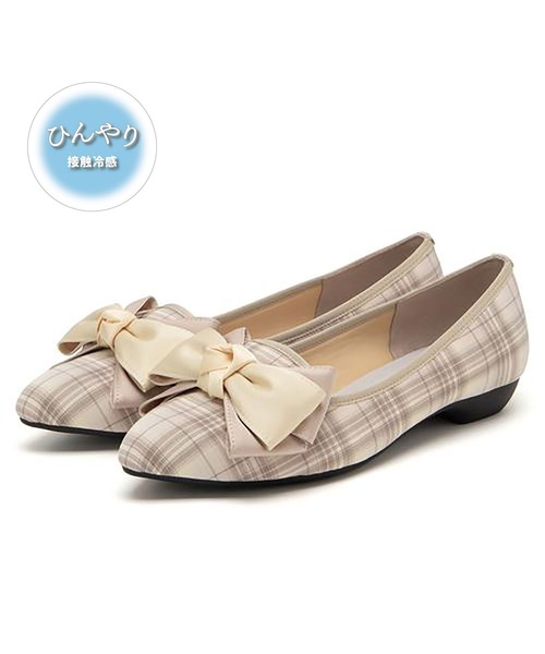 JELLY BEANS（ジェリービーンズ）の「【ひんやりパンプス】リボンオペラモールドソールパンプス【Made in Japan】(125-52113)JELLY BEANS(ジェリービーンズ)（パンプス・レディース・チェック/ブラック/アイボリー・22.5/23/23.5/24/24.5）」の6枚目の写真
