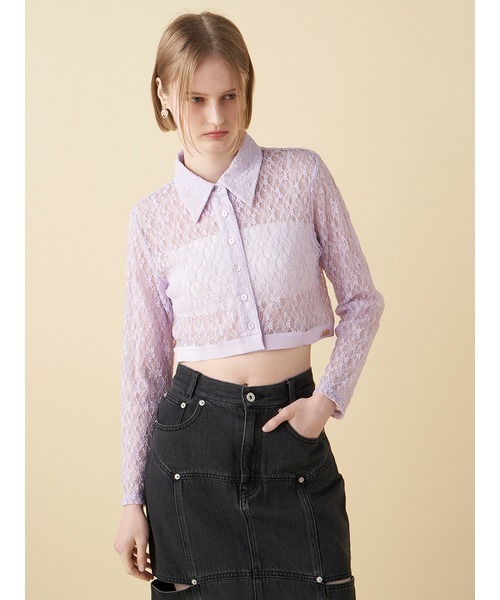 FURFUR（ファーファー）の「ウエストロゴレースシャツ（シャツ/ブラウス・レディース・ラベンダー/ホワイト/ブラック・FREE）」の9枚目の写真