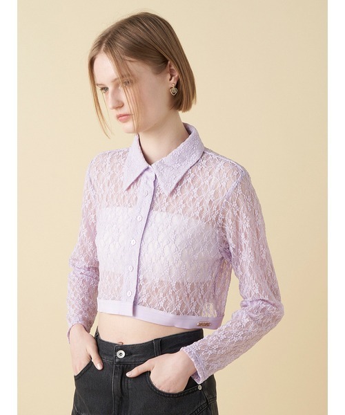 FURFUR（ファーファー）の「ウエストロゴレースシャツ（シャツ/ブラウス・レディース・ラベンダー/ホワイト/ブラック・FREE）」の11枚目の写真